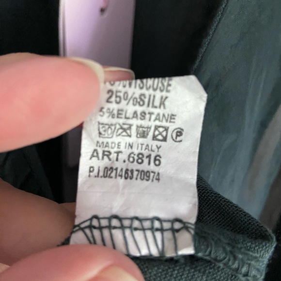 SCANDAL Italy Long Kaftan Silk Blend Dress Sequin Accents Read - Picture 11 of 14